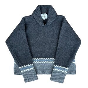 VTG Margaret O’Leary Women’s Shawl Neck Patterned Wool Crop Sweater Size 1 / S